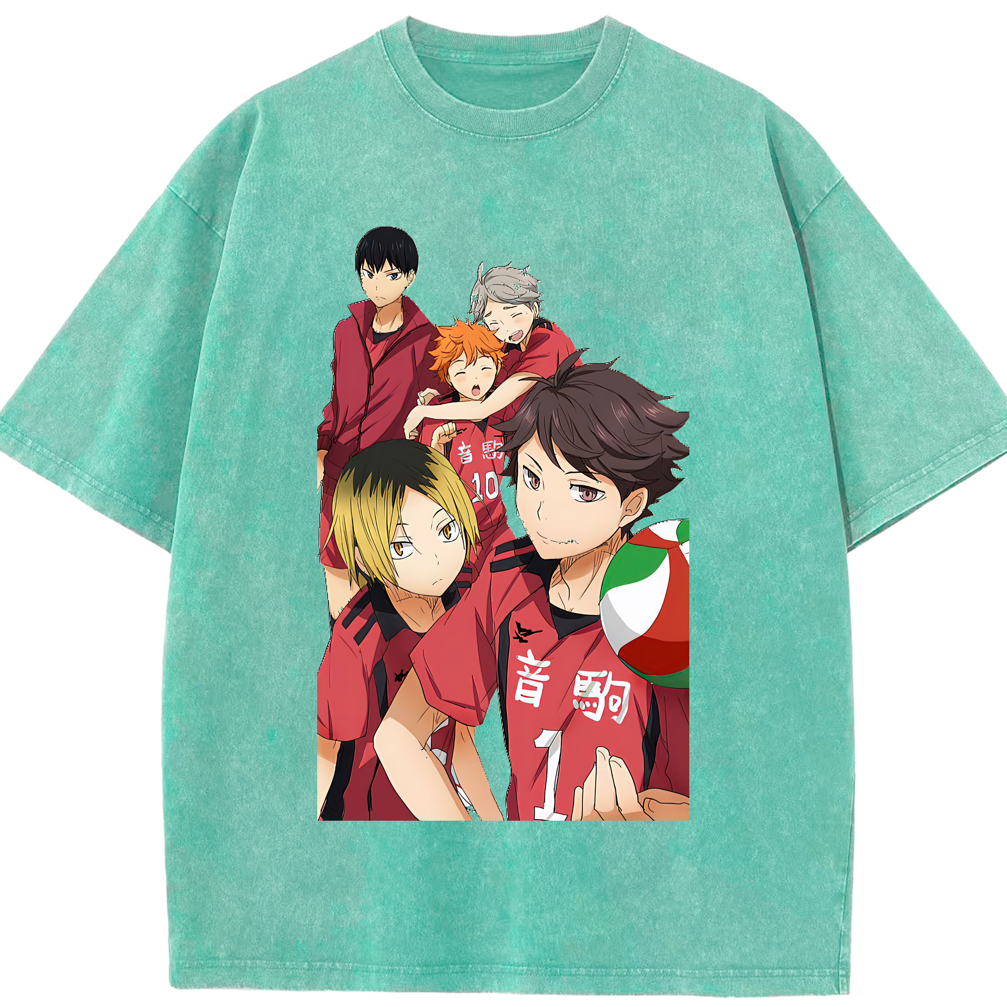 （画像用） ハイキュー!! Haikyu!! 綿100% ヴィンテージ風 半袖Tシャツ（フロントプリント）